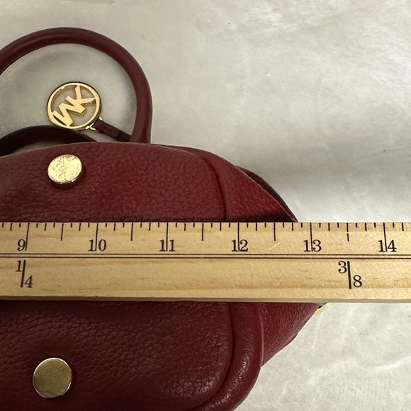 Michael Kors Burgundy pebbled Leather Satchel - Crossbody - Picture 10 of 16